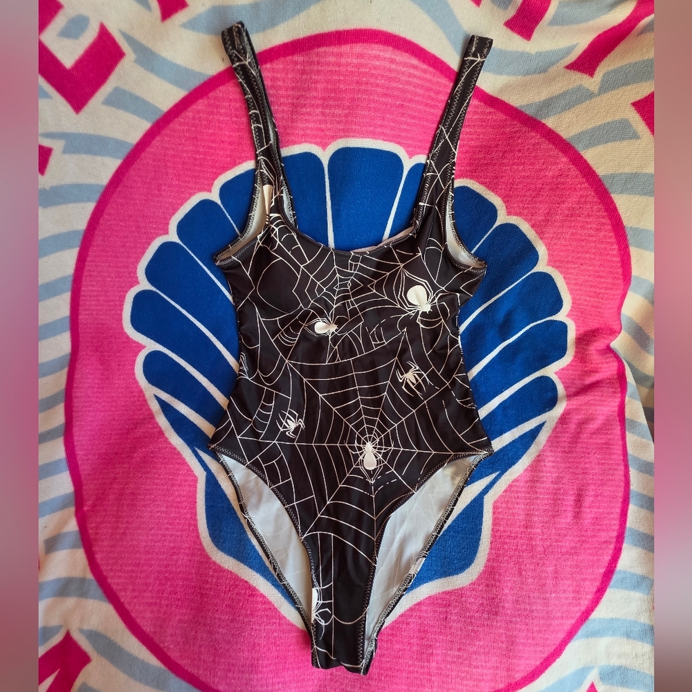Black Spider Web Swimsuit